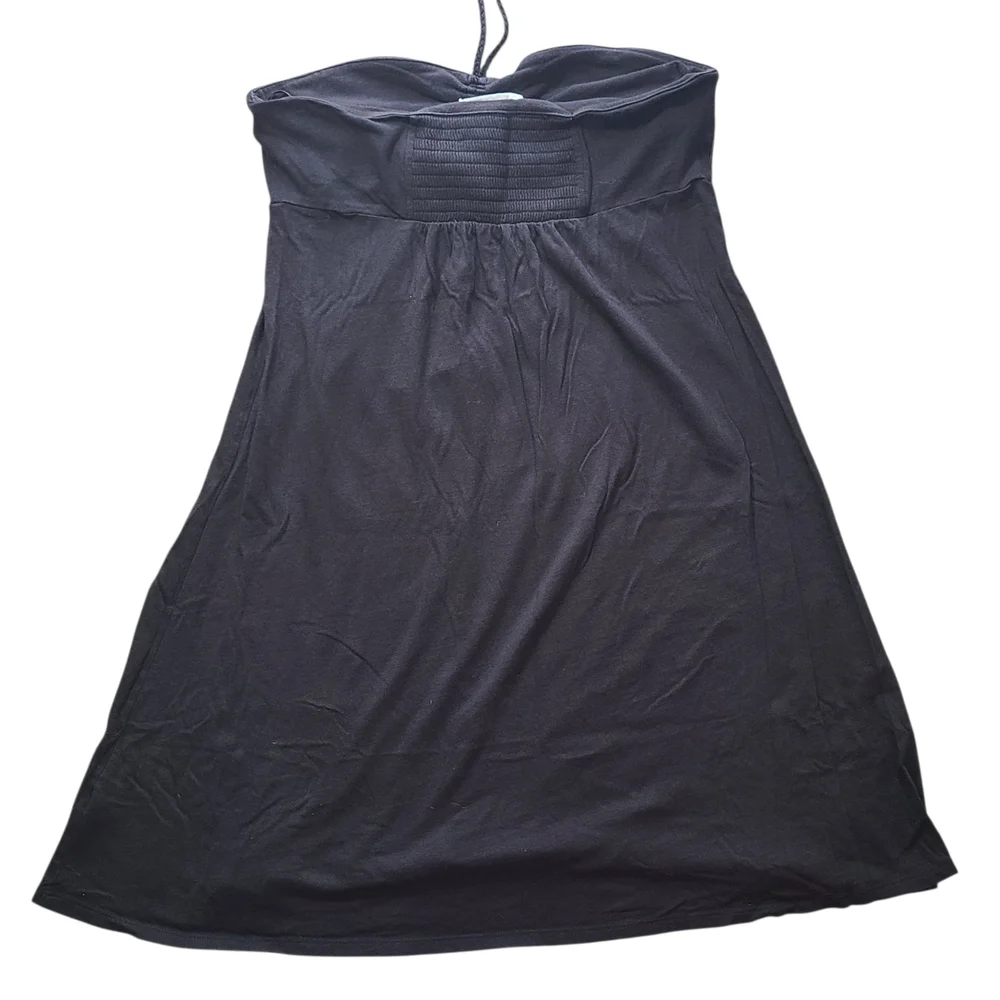 American Eagle Black Halter Sundress Women’s Large Y2K Strapless - Picture 2 of 9